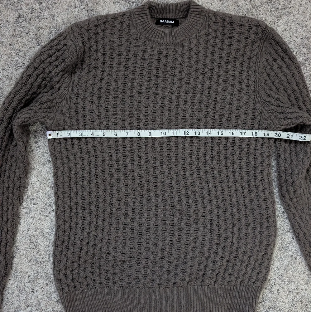 NAADAM Taupe Cashmino Honeycomb Crewneck Sweater
